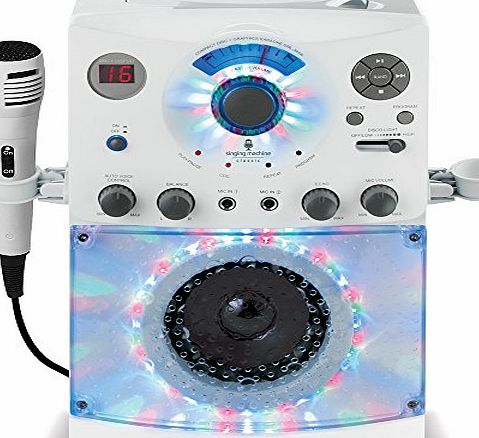 Singing Machine SML-385 Karaoke Machine Party Pack with 3 CD Gs Discs - White