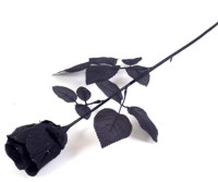 Single Black Fabric Rose 61cm