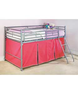 Mid Sleeper with Sprung Mattress and Pink Tent