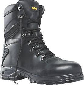 Site, 1228[^]90354 Flint Hi-Top Waterproof Safety Boots Black