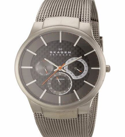 Skagen Mens 809XLTTM Carbon Fiber Dial Titanium Watch