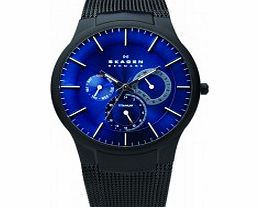 Skagen Mens Aktiv Blue and Black Titanium Watch
