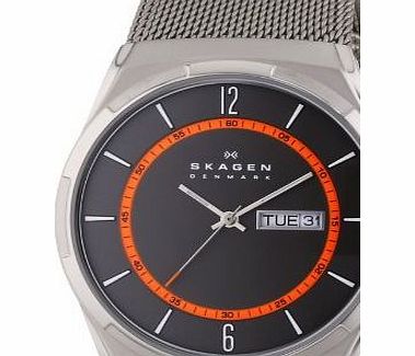 Skagen Mens Quartz Watch with Grey Dial Analogue Display and Grey Stainless Steel Strap SKW6007