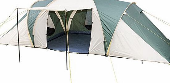 Skandika Daytona 6 Person Family Dome Tent with Mosquito Mesh (Beige/Green)