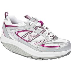 Skechers Female Shape Ups Leather/Other Upper Comfort Small Sizes in Black, White-Grey, White-Pink