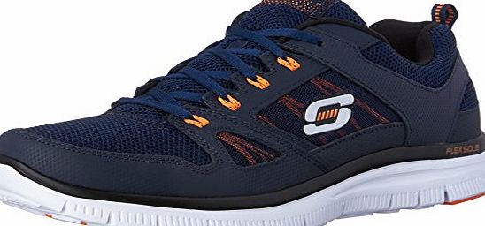 Skechers Flex Advantage Mens Low-Top Sneakers, Blue (Navy/Orange), 9 UK