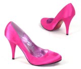 Garage Shoes - Elegance - Womens High Heel Shoe - Pink Satin Size 4 UK