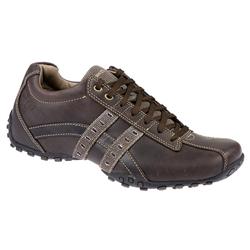 Skechers Male City Walk Midnight Leather Upper Textile Lining Lace Up in Brown