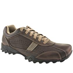 Skechers Male Ers Valence Envoy Leather Upper Lace Up Shoes in Dark Brown