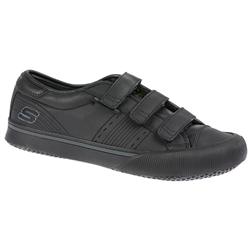 Skechers Male Strand Leather/Textile Upper Textile Lining Back To School in Black, Dark Brown, White