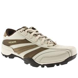 Skechers Male Urban Thread Overlay Leather Upper Fashion Trainers in Stone