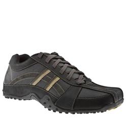 Skechers Male Urban Track Browser Leather Upper Fashion Trainers in Black