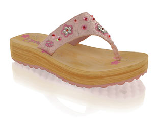 Skechers Toe Post Sandal With Embellished Sequin Detail