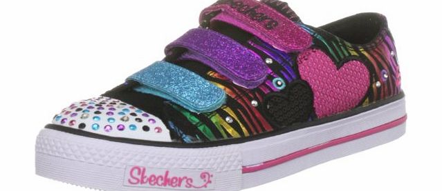 Skechers Twinkle Toes Shuffles - Triple Time, Girls Low-Top Sneakers, Black (Bkmt), 10.5 Child UK (28 EU)