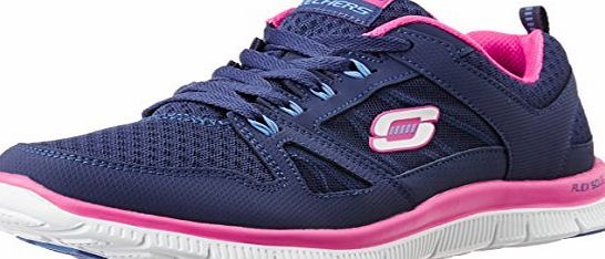 Skechers Womens Flex Appeal Adaptable Trainers - Blue (Marine/Rose), 8 UK