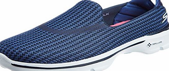 Skechers Womens GOwalk 3 Low Top Sneakers - Blue (Blue/Nvlb), 6 UK