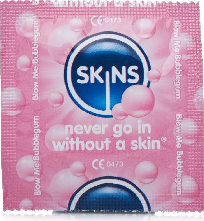 Skins, 2102[^]0105830 Blow Me Bubblegum Flavour Condom -100 Pack