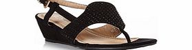 SKO BY AB Black microsuede heeled sandals