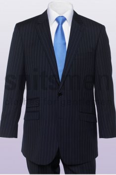 Kyle Navy with Blue Stripe Suit Jacket