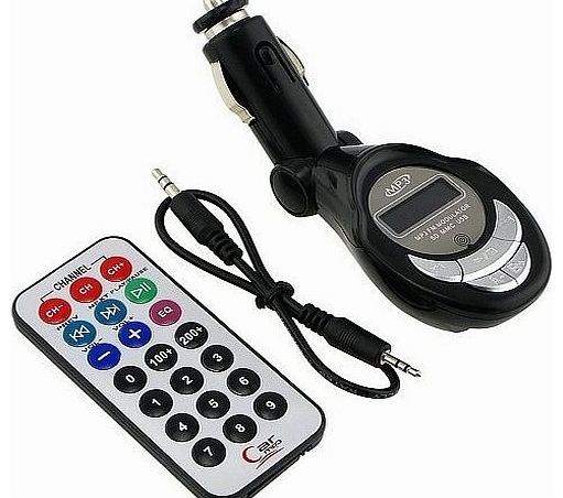 Skque SAI Super Quality In-Car Wireless Hands-Free FM Modulator-Transmitter for MP3/MP4/iPod/CD/DVD Players - SD/Memory Card/Flash Slot/USB Port - LCD Display - Cigarette Lighter Plug - Includes Remote Cont