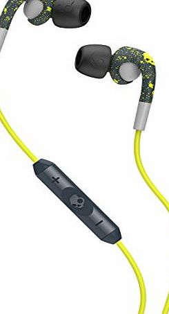 Skullcandy Fix 2.0 In-Ear Headphones with Mic - Dark Grey/Light Grey/Hot Lime
