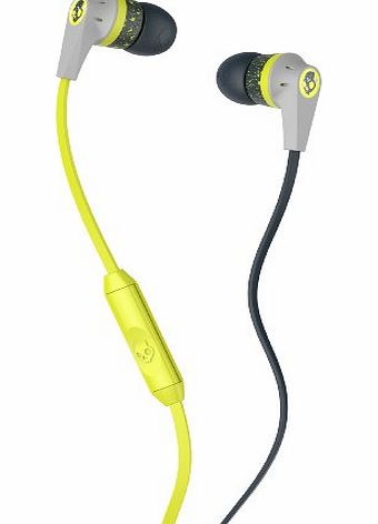 Skullcandy Inkd 2.0 In-Ear Headphones with Mic - Light Grey/Hot Lime/Dark Grey