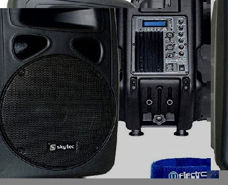 Skytec 15`` Inch Active Powered Bluetooth BT MP3 USB SD Speaker Mobile DJ PA Disco Party System 800W