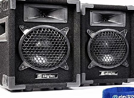 Skytec MAX6PAIR Retro Speaker Set Full Range 6`` 300 Watt Pair Bedroom DJ Disco Party