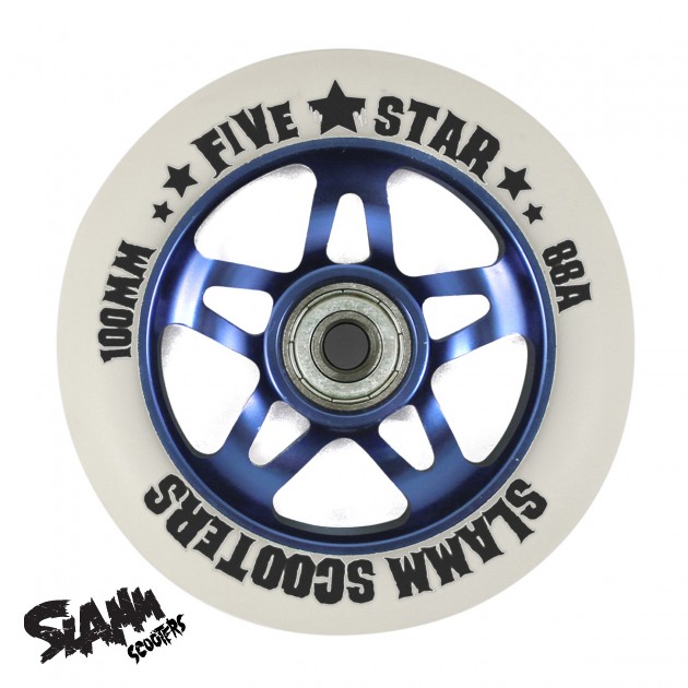 Five Star Scooter Wheel - White/Blue