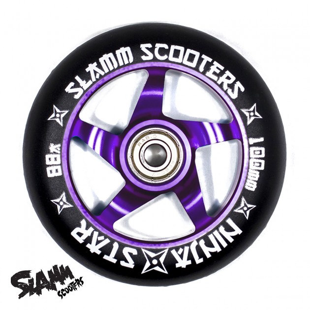 Slamm Ninja Star Scooter Wheel - Black/Purple