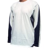 Mercian Long Sleeve Tee Shirt (Medium White/Navy)