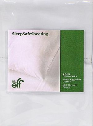 Sleep Safe ZipCover Sleep Safe Egyptian Cotton Pillow Cases, 600 Thread Count, made with 100 organic processed luxurious Nile River cotton - 2 per pack - 51 cm X 84 cm Pillow Cases (Standard)