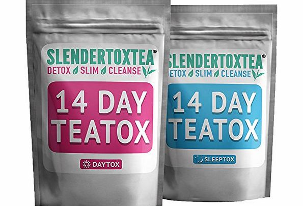 Slendertoxtea - 14 Day Teatox (Weight loss tea, Diet tea, Slimming tea amp; Burn fat tea) Diet supplement, Detox amp; Green tea.