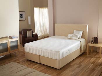 Contemporary Seal Divan and Mattress In Beige