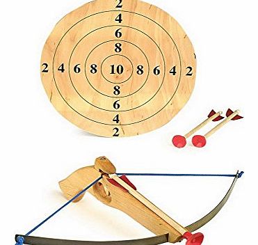 Small Foot Childrens Wooden Toy Crossbow With 3 Arrows amp; Target