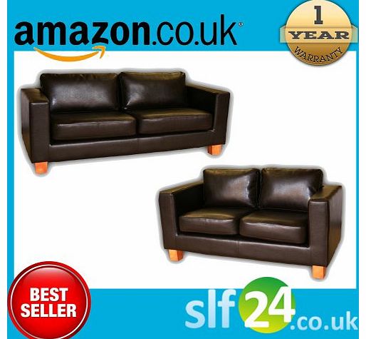 Diego 3 & 2 Seather Sofa Brown Feak Leather New Suite