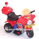 Ride on kids toy battery powered rechargeable junior police trike - Red