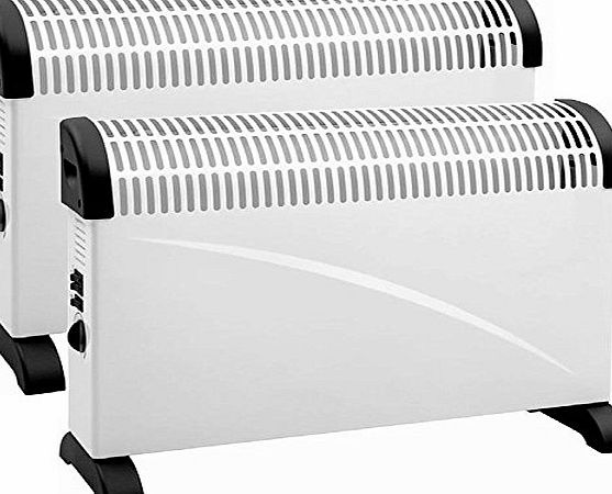 SMART SHOPPING / TROPAN 2 X NEW 2000W 2KW THERMOSTAT CONVECTOR HEATER HEATING FAN ADJUSTABLE THERMOSTAT 2PC