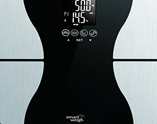 Body Fat Digital Precision Scale with Tempered Glass Platform, Eight User Recognition, and 200 kg Weight Capacity, Measures Weight, Body Fat, Water, Muscle and Bone Mass