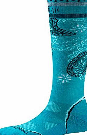 Smartwool Womens PhD Ski Light Pattern Sock - Capri, Large (8-10.5)