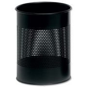 Bin Round Metal 165mm Perforated D260xH315mm 15 Litres Black Ref A2900-0359
