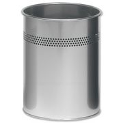 Bin Round Metal 30mm Perforated D260xH315mm 15 Litres Metallic Silver Ref A2900-01518