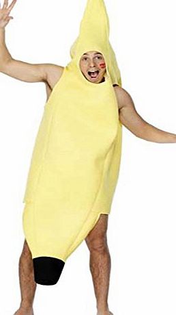 Smiffys Adult Unisex Banana Costume, Jumpsuit, Funny Side, Serious Fun, One Size, 30468