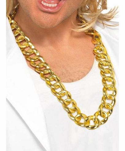 Smiffys Big Chunky Necklace Chain (Gold)