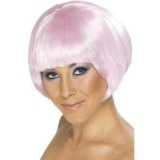 SMIFFYS NEW GREASE PINK LADY SHORT WIG - FANCY DRESS COSTUME
