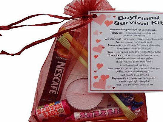SMILE GIFTS UK Boyfriend Survival Kit Gift (Great novelty present for Birthday, Christmas, Anniversary or just because...)