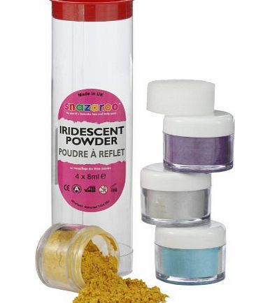 Snazaroo Face and Body Paint, Iridescent Powder, 4 x 8ml, Tube A, Assorted