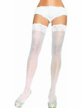 Socks Uwear Ladies Hold Up Sheer Lace Top Stockings OS Black