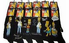 Socks Uwear New 12 Pair Pack Mens Official SIMPSONS Cartoon Character Cotton Rich Short Mid Calf Length Socks. To Fit UK sizes 6-11