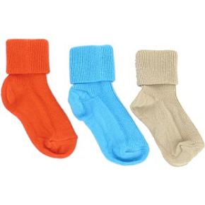 Baby 3 Pair Turn Over Top 3-5.5 Baby - Multi Coloured